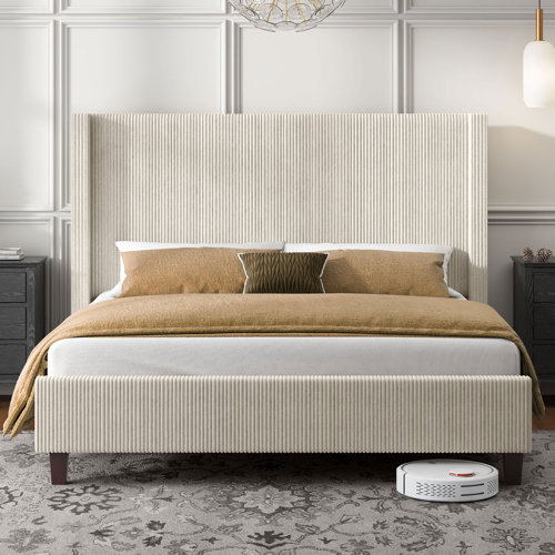 Wauseon Corduroy Upholstered Bed